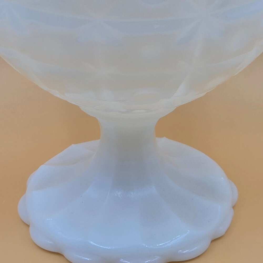 Napco 1185 Milk Glass Pedestal Candy Bowl Vintage Compote - Picture 3 of 6